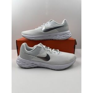 Nike Women's White and Metallic Silver Running Sneakers